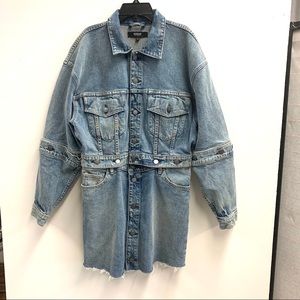 HUDSON JEANS FASHION DENIM DRESS WITH BUTTON OFF SKIRT